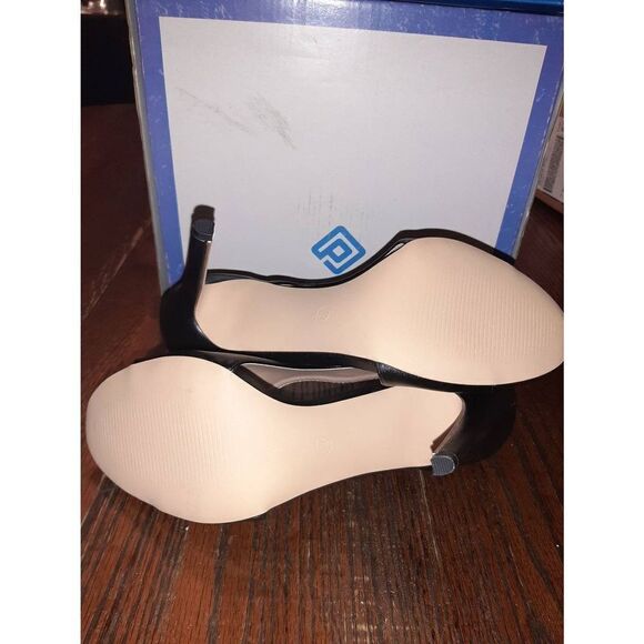 Size 10 Jolimall Black Stiletto High Heels Dress Shoes Open Toe Side - Picture 5 of 5